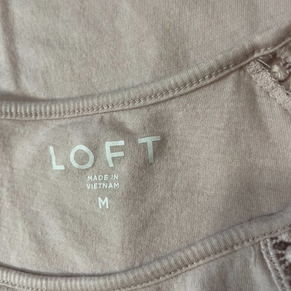 Loft Soft Pink Top with Lace Sleeves - size Medium - Picture 4 of 4